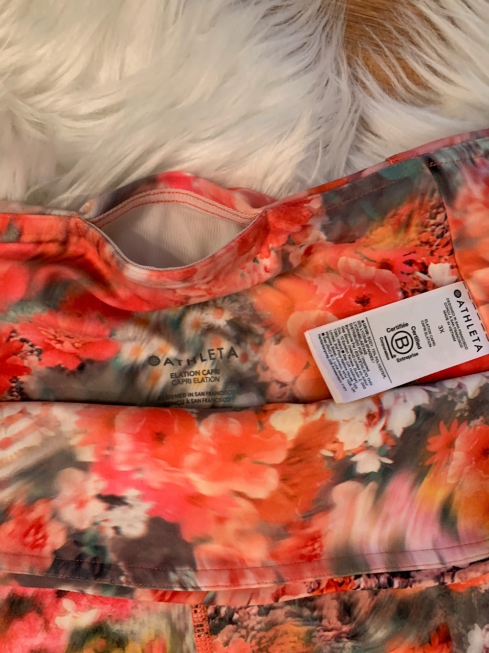 Athleta Women’s 3X Elation Capri Leggings Renewed Spring Bloom Floral Peach - Picture 9 of 15